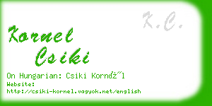 kornel csiki business card